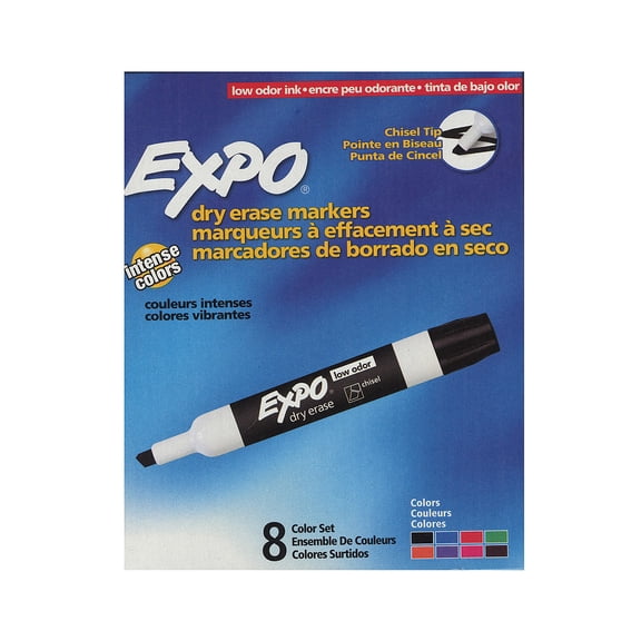 Low-Odor Dry Erase Marker Sets chisel, set of 8 (pack of 2)