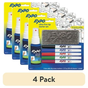 Low-Odor Dry Erase Marker Starter Set, Extra-Fine Needle Tip, Assorted Colors, 5/Set
