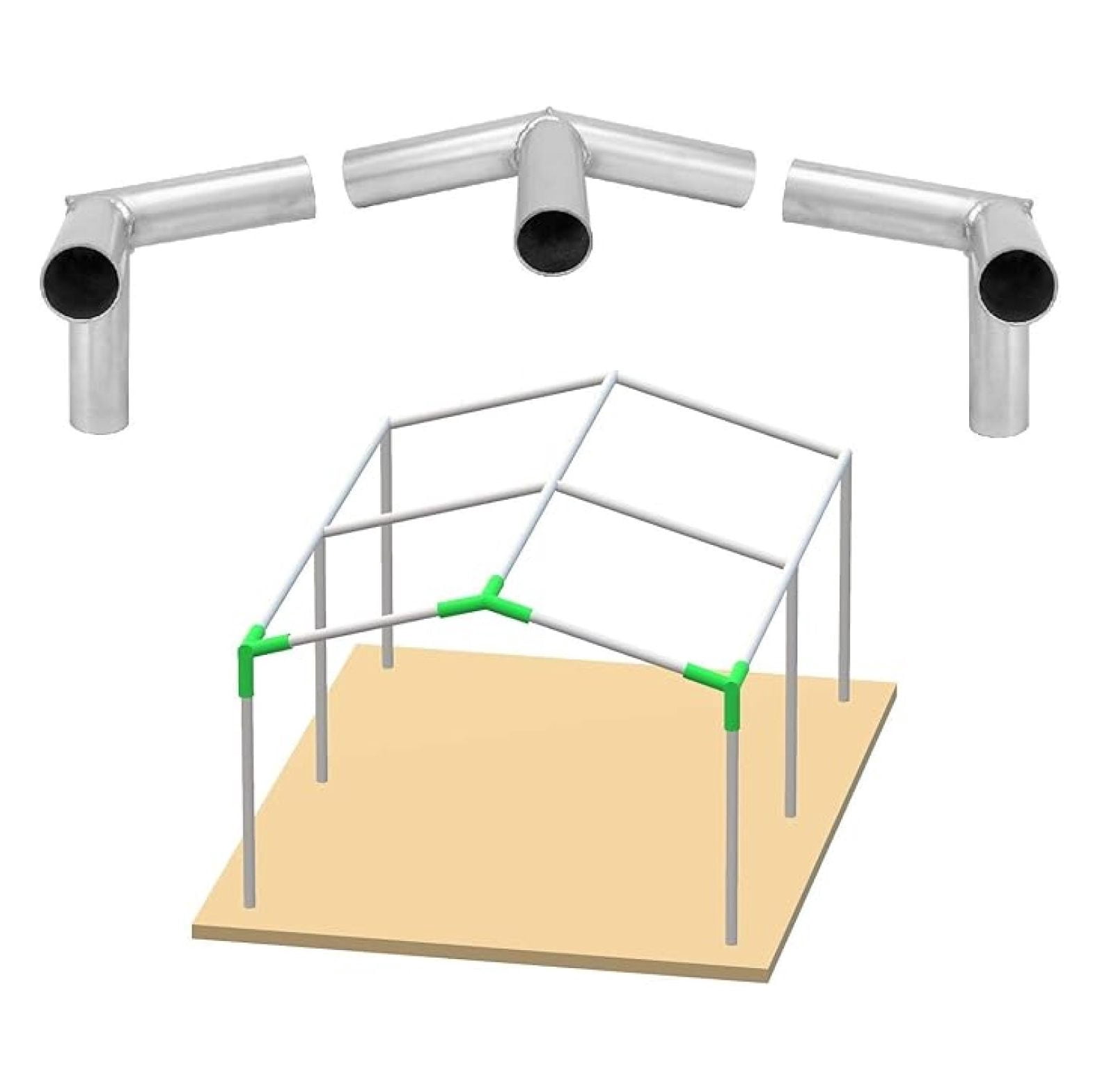 Low Peak Shed Tent Garage Carport Canopy Frame Fittings Set, 1-3/8 Inch, 3 Pack