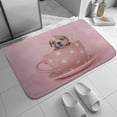 thumbnail image 1 of Low Pile Rugs Small Mats,English Bulldog Puppy in Cup Bath Rugs Absorbent Non-Slip Door Mats Soft Carpet Washable Doormat for Kitchen Bathroom Entry Way Decor Accessories 36x24 Inch, 1 of 5