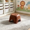 thumbnail image 1 of Low Plastic Bathroom Stool, 9.45 in Small Non Slip Step Stool for Shower Sink Closet Use, Brown, 1 of 6