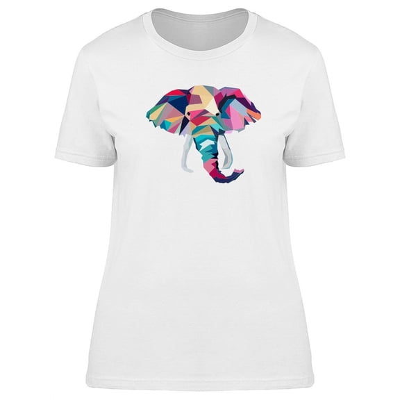 Low Poly Colorful Elephant T-Shirt Women -Image by Shutterstock, Female x-Large