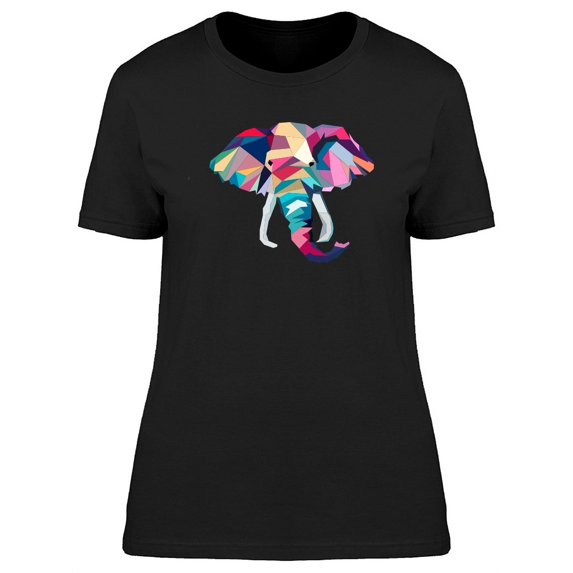 Low Poly Colorful Elephant T-Shirt Women -Image by Shutterstock, Female x-Large