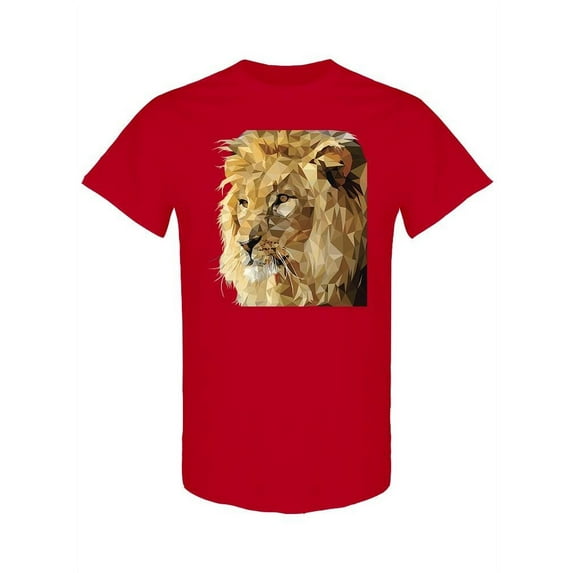 Low Poly Lion Design T-Shirt Men -Image by Shutterstock, Male Small
