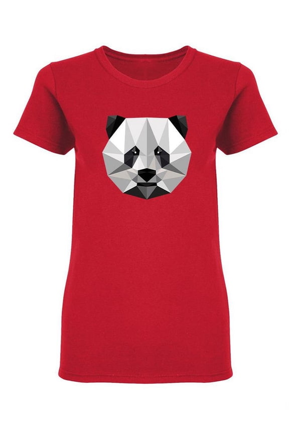 Low Poly Panda Head Design Shaped T-Shirt Women -Image by Shutterstock, Female Large