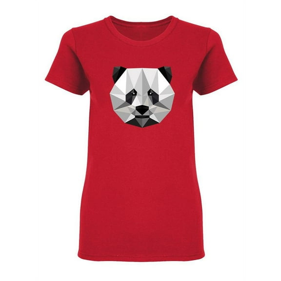 Low Poly Panda Head Design Shaped T-Shirt Women -Image by Shutterstock, Female XX-Large