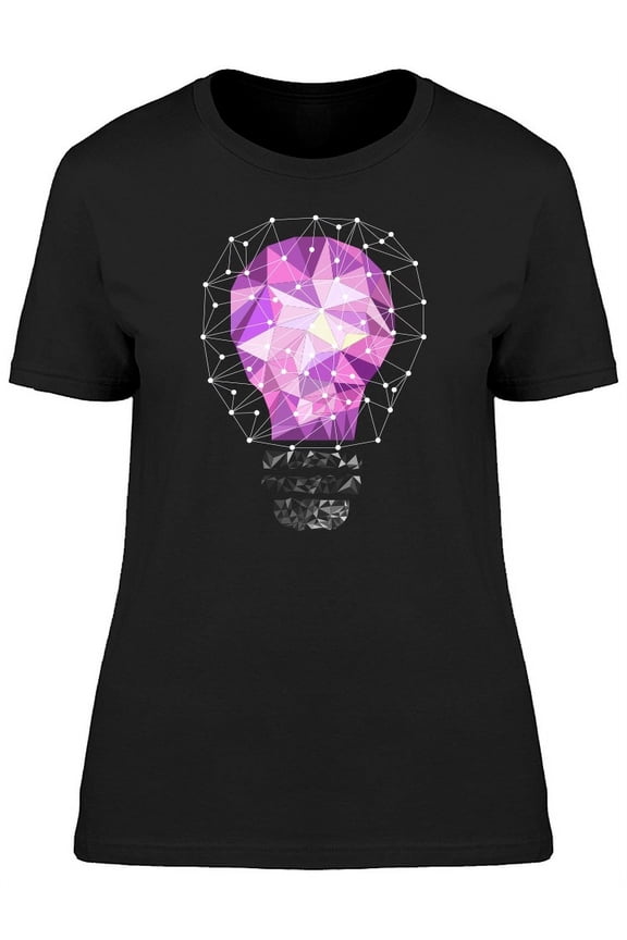 Low Poly Purple Lightbulb T-Shirt Women -Image by Shutterstock, Female Medium
