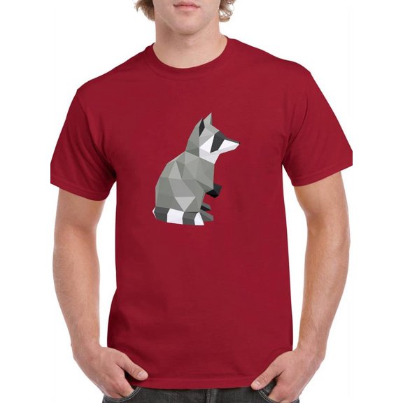 Low Poly Racoon T-Shirt Men -Image by Shutterstock, Male Large