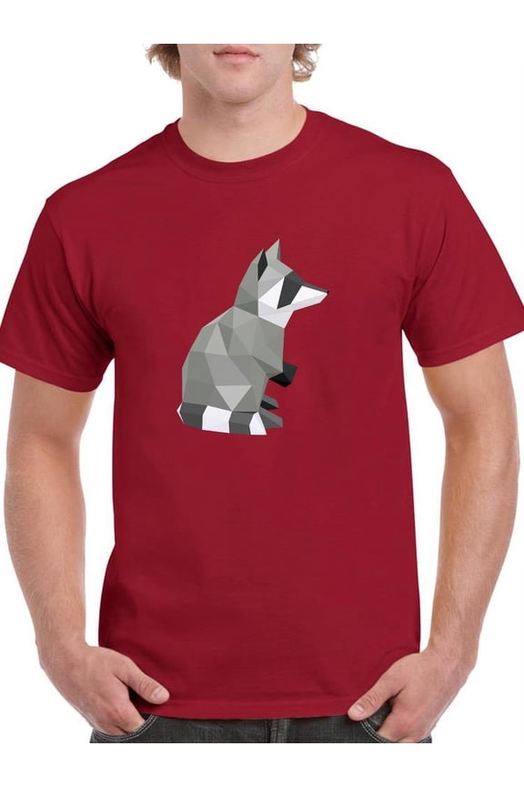 Low Poly Racoon T-Shirt Men -Image by Shutterstock, Male Small