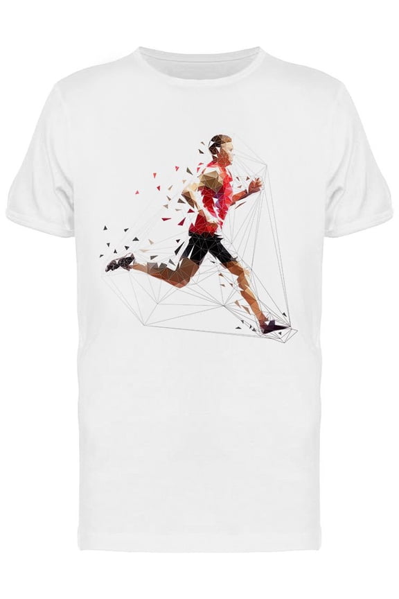 Low Poly Runner T-Shirt Men -Image by Shutterstock, Male Large