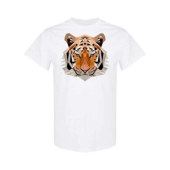 Low Poly Tiger Head T-Shirt Men -Image by Shutterstock, Male Medium