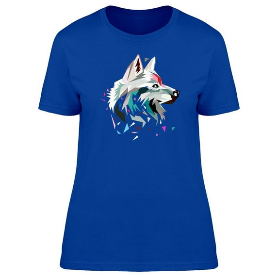Low Poly Wolf Head Art T-Shirt Women -Image by Shutterstock, Female Medium
