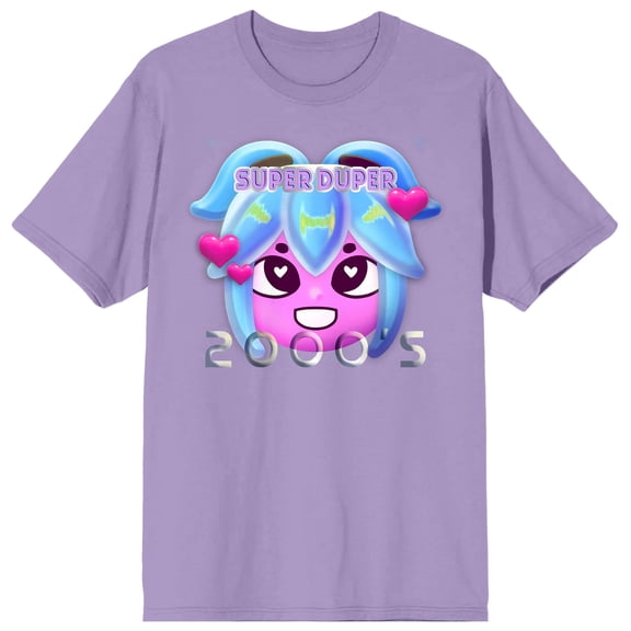 Low Poly Y2K Trend Super Duper 2000s Crew Neck Short Sleeve Lavender Rose Adult T-shirt-XXL