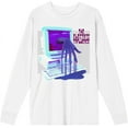 thumbnail image 1 of Low Poly Y2K Trend The Electric Influence Adult White Crew Neck Long Sleeve Tee-Medium, 1 of 3