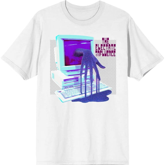 Low Poly Y2K Trend The Electric Influence Adult White Crew Neck Short Sleeve Tee-XXL