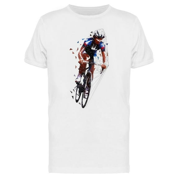 Low Polygonal Road Cyclist T-Shirt Men -Image by Shutterstock, Male Small