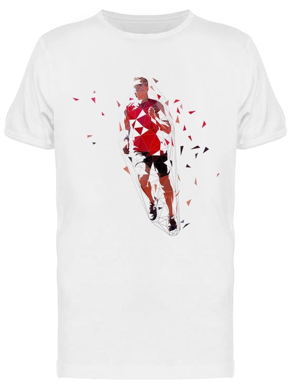 Low Polygonal Sprinter T-Shirt Men -Image by Shutterstock, Male 3X-Large