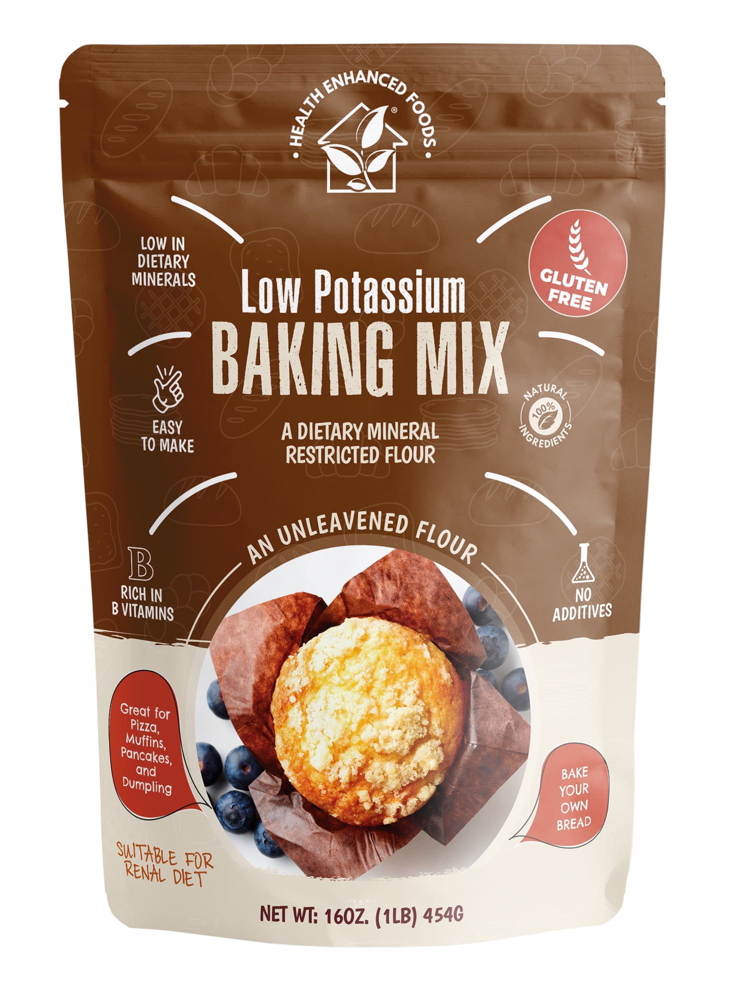 Low Potassium Baking Mix (2Pack/16oz) Dialysisfriendly, GlutenFree