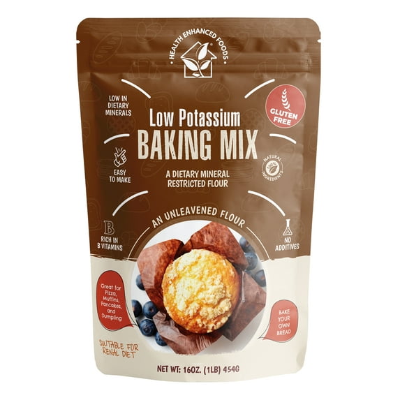 Low Potassium Baking Mix (2-Pack/16oz) - Dialysis-friendly, Gluten-Free, Renal Diet Friendly, low dietary mineral