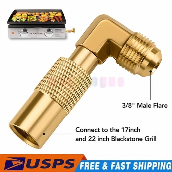 Low Pressure 3/8" Male Flare Propane Elbow Adapter For Blackstone 17'' And 22''