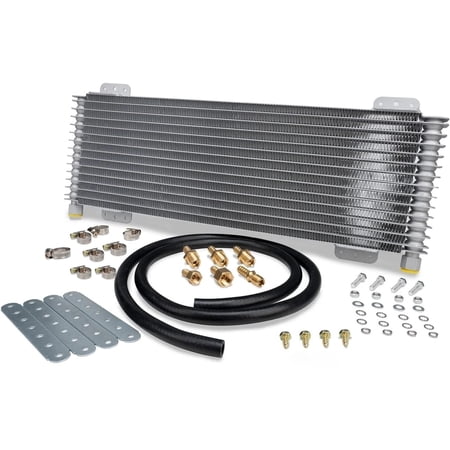 Low Pressure Drop Transmission Oil Cooler LPD47391 40,000 GVW with Mounting & box For Ford Chevy Silverado GMC Chevrolet 1500 2500 Cadillac
