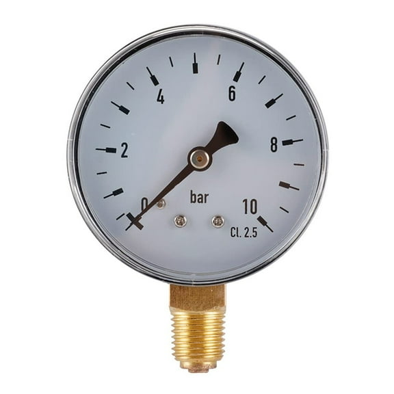 Low Pressure Gauge For Fuel Air Oil Or Water 0-10Bar Bottom Mount 1/4 Npt Thread