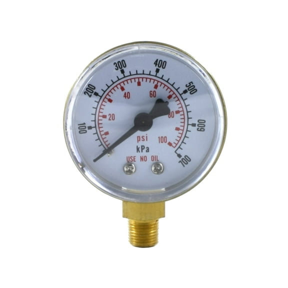 Low Pressure Gauge for Oxygen Regulator 0-100 psi - 2 inches for LDB Regulators - 1/8"