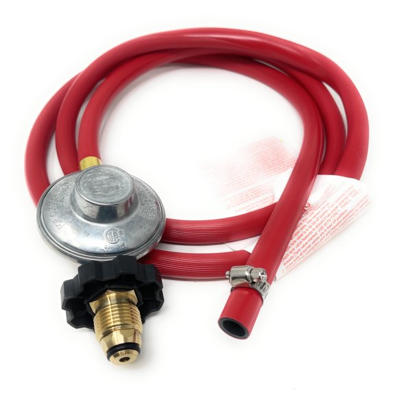 Low Pressure Propane Regulator and Hose Connection Kit for LP/LPG Gas Grill, Heater and Fire Pit Table (POL)