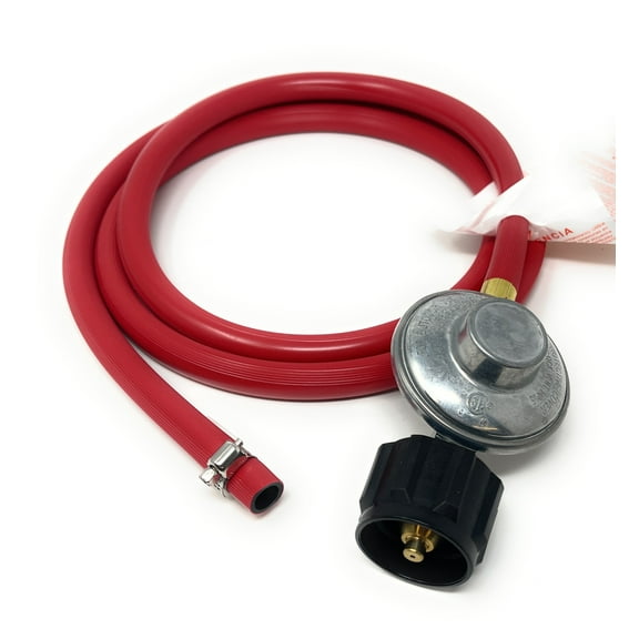 Low Pressure Propane Regulator and Hose Connection Kit for LP/LPG Gas Grill, Heater and Fire Pit Table (QCC Type 1)