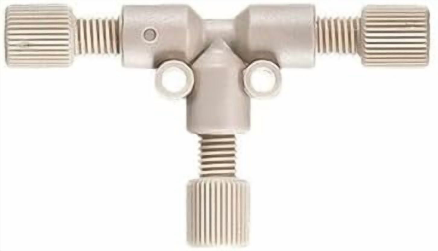 Low-Pressure Tee Assembly, Natural PEEK, 0.020 (in) Bore, 1/16 (in) OD ...