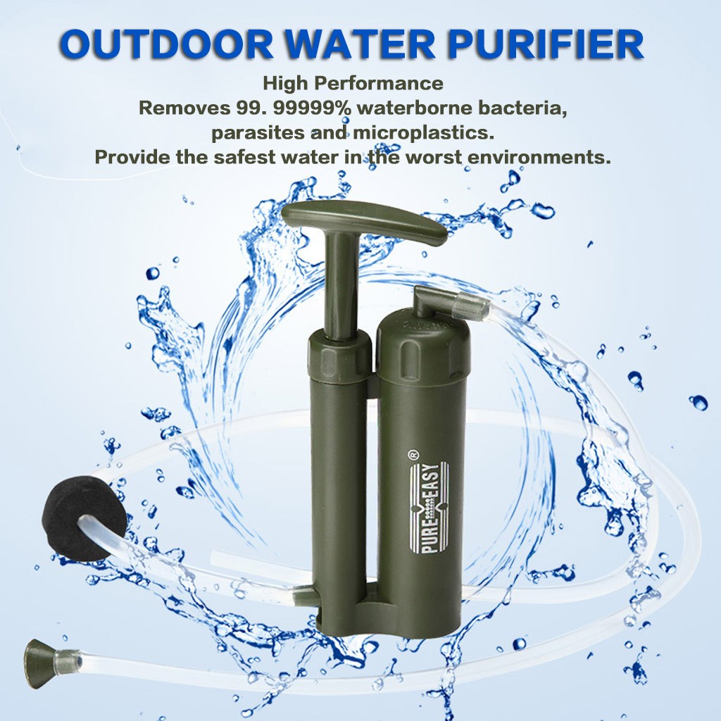 Low Price Guarantee, Outdoor Water Purifier, Camping Hiking Filter, Emergency Survival, Stainless Steel, Portable, 0.1L/Min Flow Rate, Multi-Function, for Travel, Emergency Use Just Released