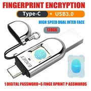 Low Price on Home Gnobogi Flash Drive Type-C USB3.0-Port Metal Fingerprint Encryption U Disk For Smart Phone PC Laptop