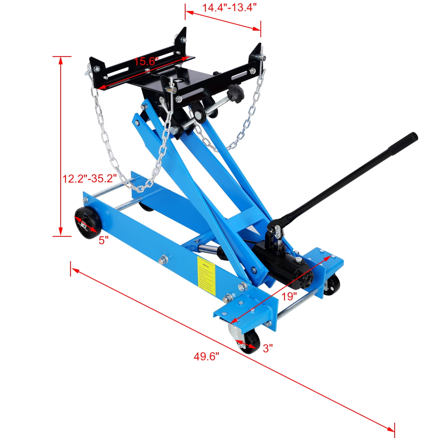 Low Profile 1 Ton Capacity 2200lb Hydraulic Floor Jack with Hydraulic Transmission Service