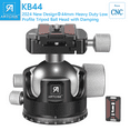 thumbnail image 1 of Low Profile Ball Head ARTCISE KB44 Heavy Duty Tripod Head Full Metal CNC Machined with Extra 1/4" Quick Release Plate for Tripod, Monopod, DSLR, Camcorder, Maximum Weight 66 lbs / 30 kg, 1 of 9