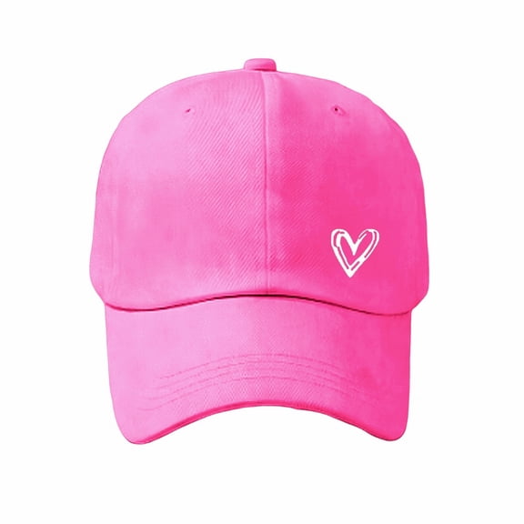 Low Profile Baseball Cap, Heart Embroidered Adjustable Dad Hat Distressed Cotton Vintage Washed for Women