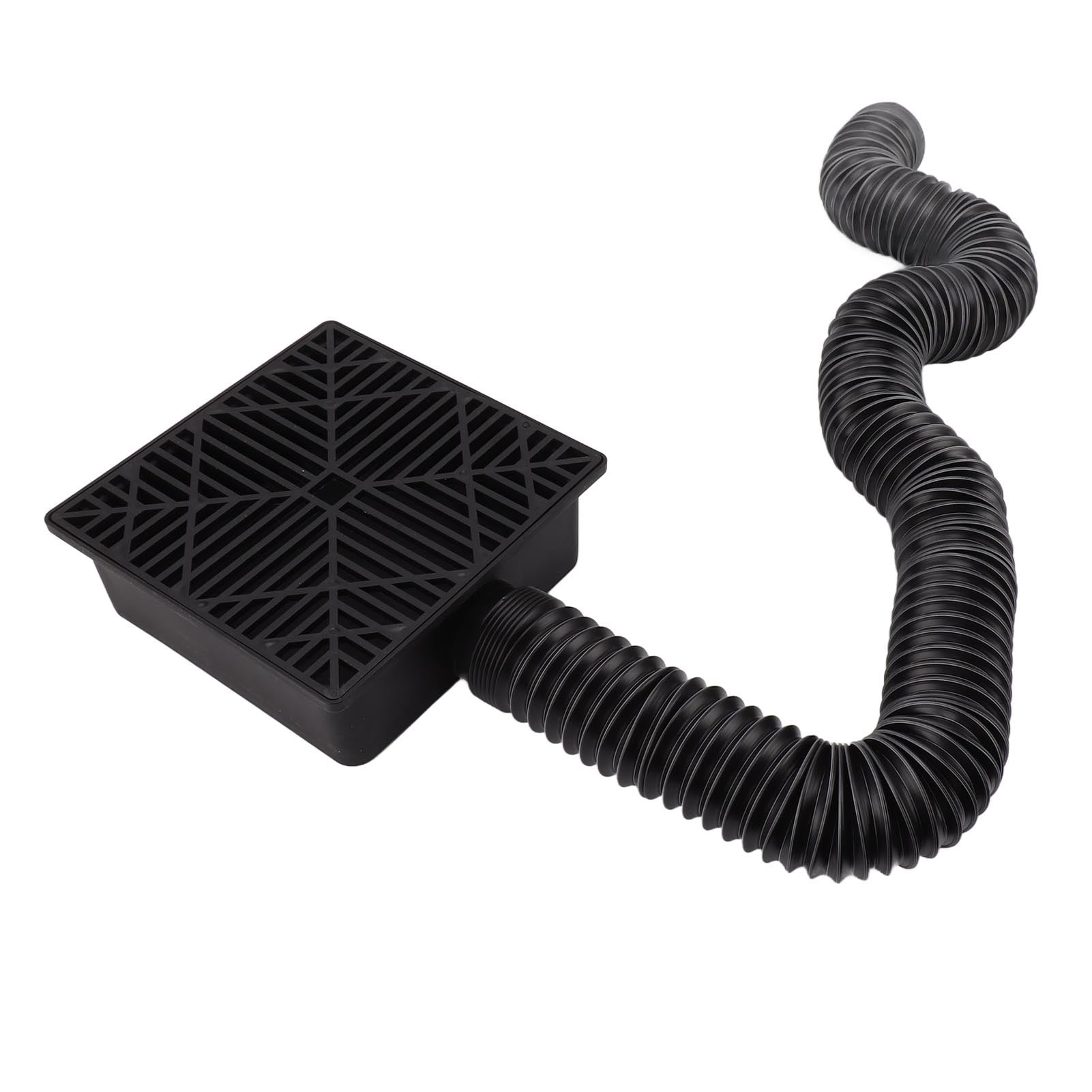 Low Profile Black Gutter Downspout Extension with Catch Basin
