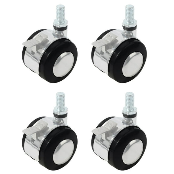 Low Profile Caster Wheels With Brake For Stable Movement On Hard Floor Surfaces
