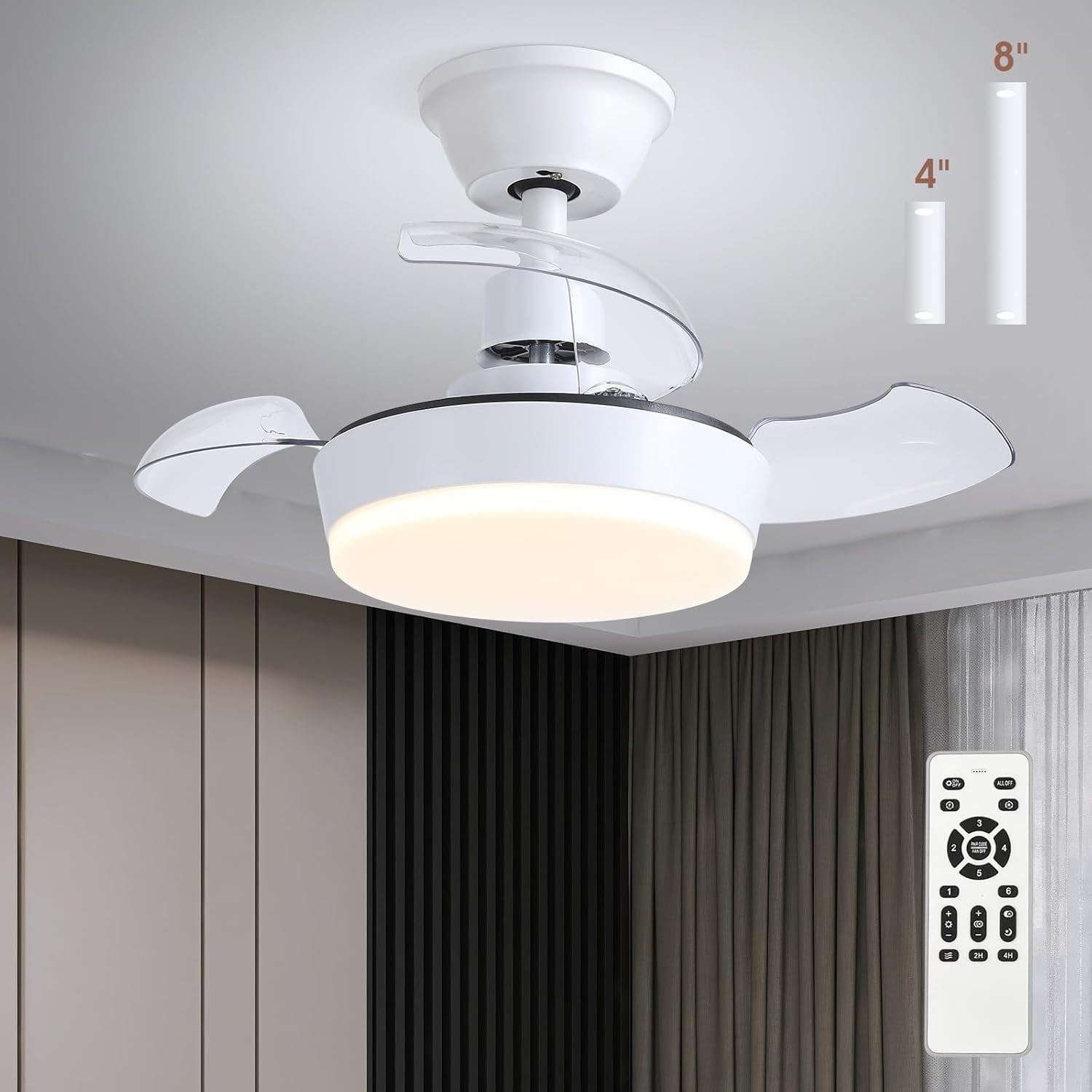 Low Profile Ceiling Fan with Lights, 24