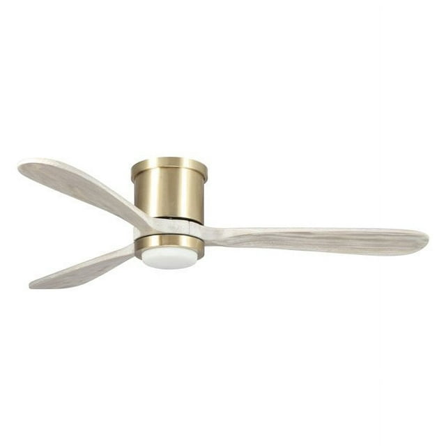 Low Profile Ceiling Fan with Lights 52 Inch Modern Flush Mount Ceiling Fan with Remote Control, Pale Gold