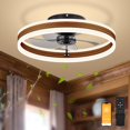 Low Profile Ceiling Fans with Lights and Remote, 19.7in Farmhouse