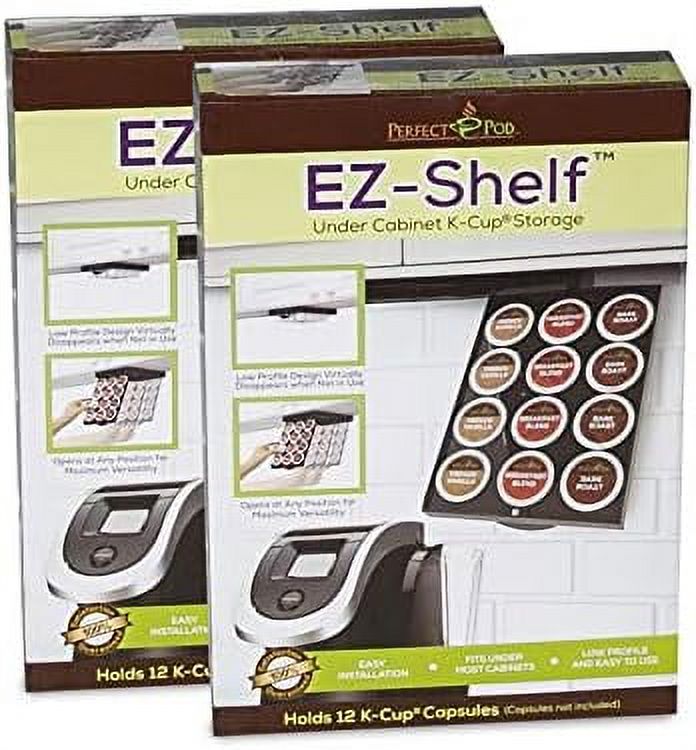 Low Profile Coffee Pod Holder Under Drawer Storage Organizer