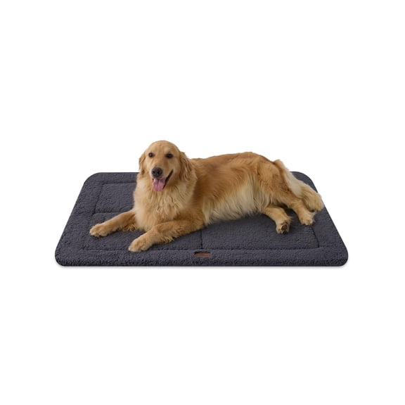 Low Profile Dog Crate Mat Reversible Bed Pad Washable With Ultra Soft Fleece Compact Design Kennel Beds Mats For Extra Large Medium Small Pets 44" X 32" Dark Gray