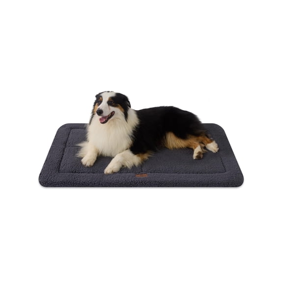 Low Profile Dog Crate Mat Reversible Bed Pad  Washable With Ultra Soft Fleece Compact Design Kennel Beds Mats For Extra-large Medium Small Pets 41" X 28" Dark Gray