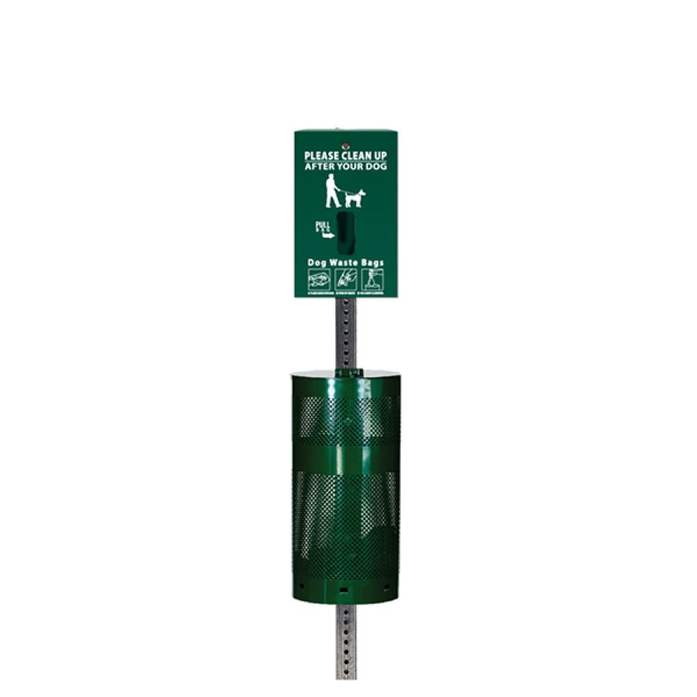 Low Profile Dog Waste Station / MittN Bag™ System (Green)