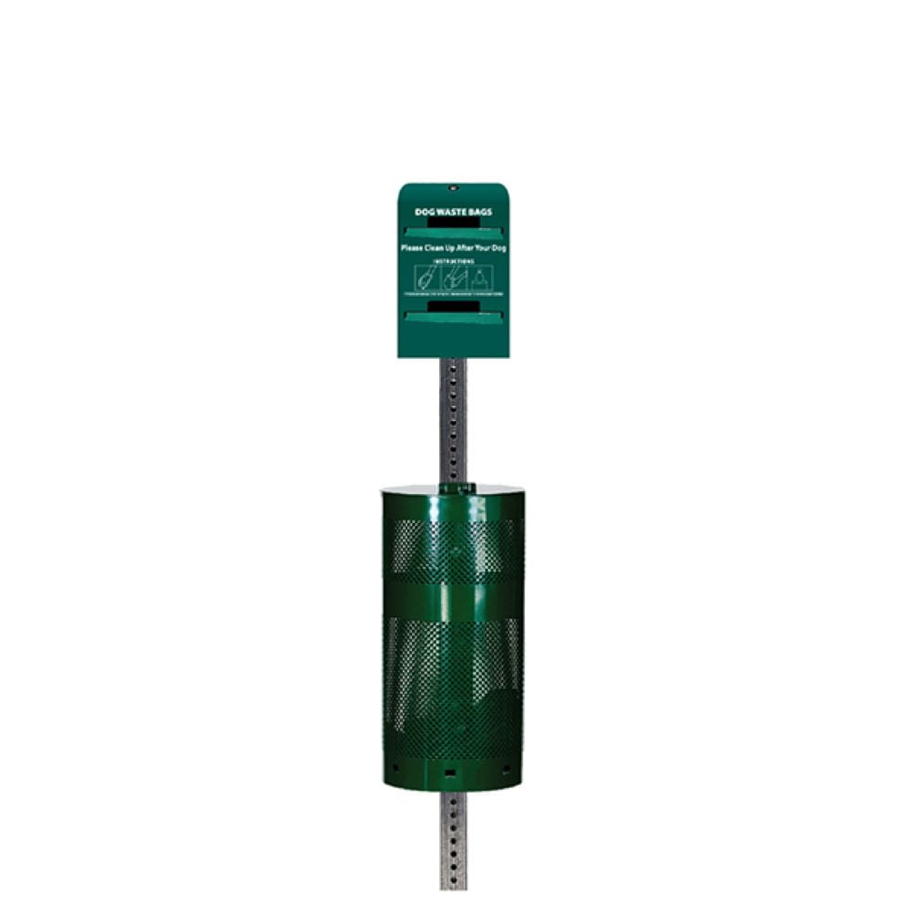 Low Profile Dog Waste Station / Tie-Handle Roll (Green)