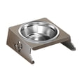 thumbnail image 1 of Low Profile Elevated Foldable Single Bowl Pet Feeder, Raised Dog Cat Bowl Stand for Neck Protection, for Small Dogs, 1 of 5