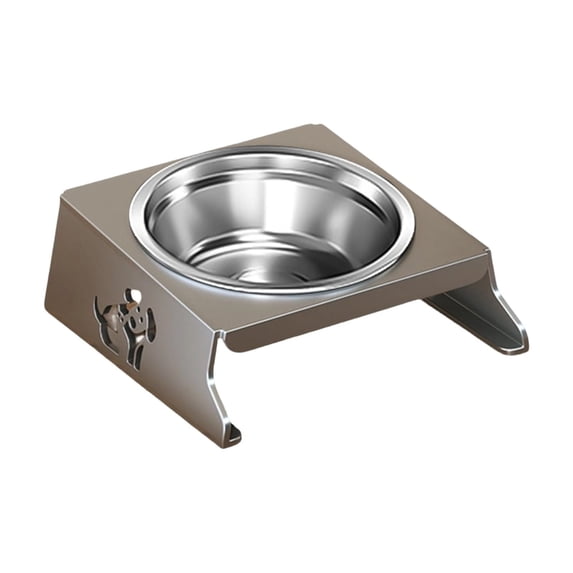 Low Profile Elevated Foldable Single Bowl Pet Feeder, Raised Dog Cat Bowl Stand for Neck Protection, for Small Dogs
