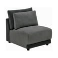 thumbnail image 1 of Low Profile Fabric Upholstered Armless Chair with Reversible Back, Gray, 1 of 3