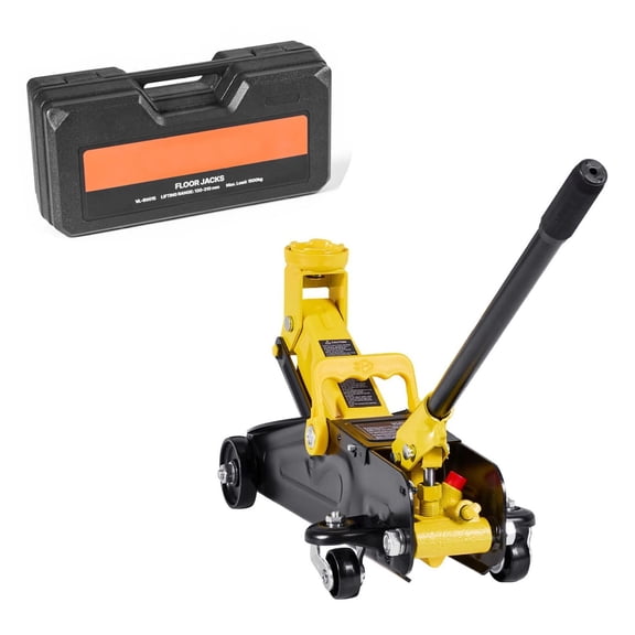 Low Profile Floor Jack 1.5 Ton - 3300 lbs Capacity - Steel Racing Jack with Quick Lift - Hydraulic Trolley Jack for Sports Cars & Sedans - 5.1-12.2 Inch Lift
