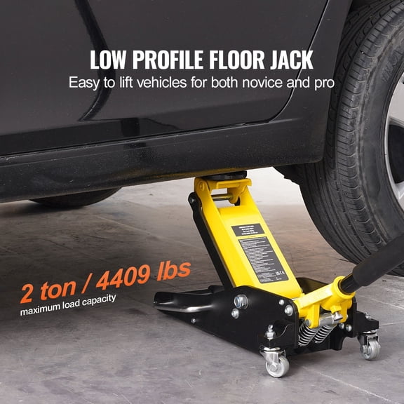 Low Profile Floor Jack 2 Ton (4400 lbs) , Heavy Duty Aluminum Hydraulic Racing Floor